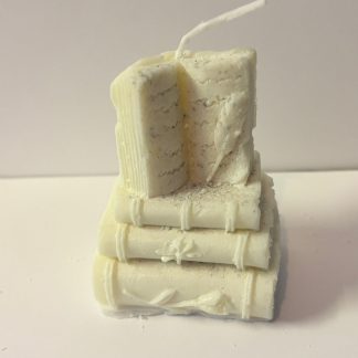 Unscented white stack of book candles