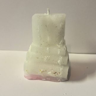 Rose stack of books candle